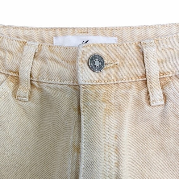 KanCan High Waist Distressed Denim Jean Shorts Mustard Yellow Women’s Size Small - Picture 8 of 12